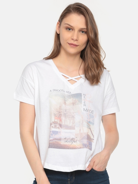 

Cherokee Women White Printed Top