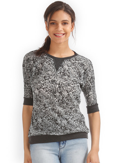 

Cherokee Women Black Self Design Top