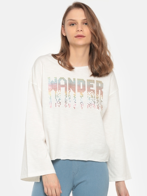 

Sugr Women Off-White Printed Top