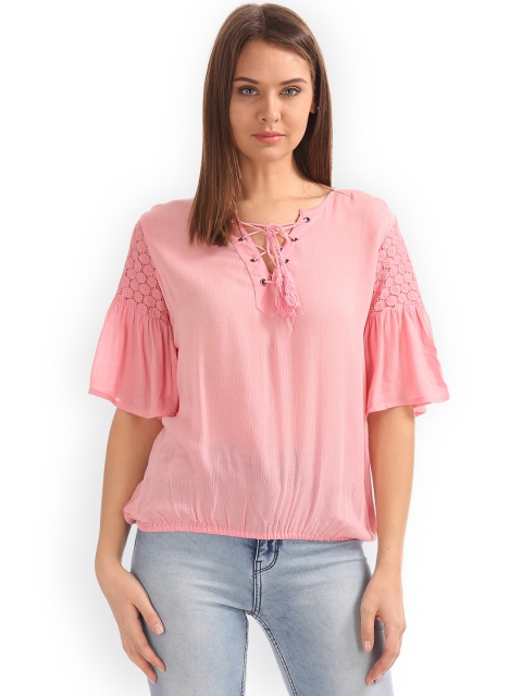

Sugr Women Pink Solid Top