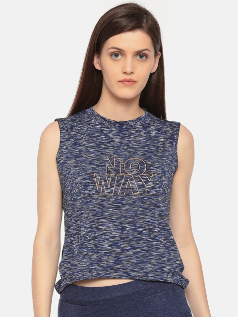

Sugr Women Navy Printed Top, Navy blue