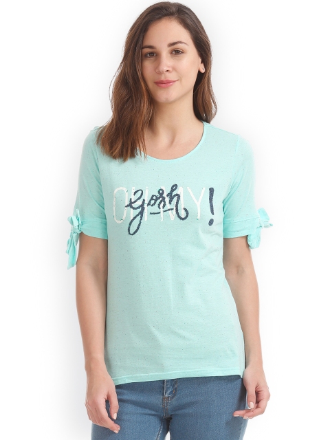 

Sugr Women Blue Printed Top
