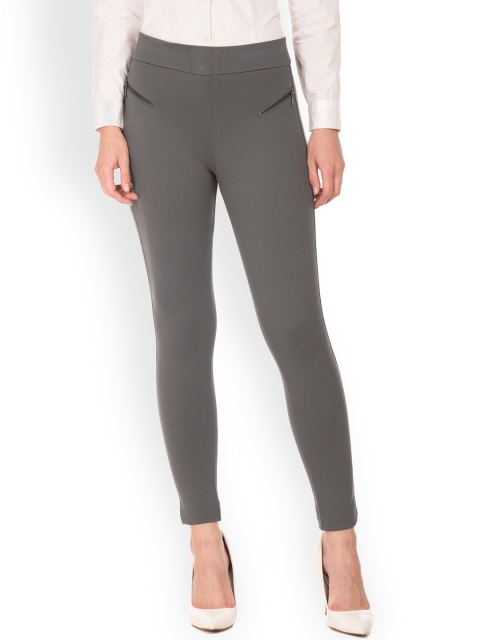 

Cherokee Women Grey Solid Slim Fit Jeggings