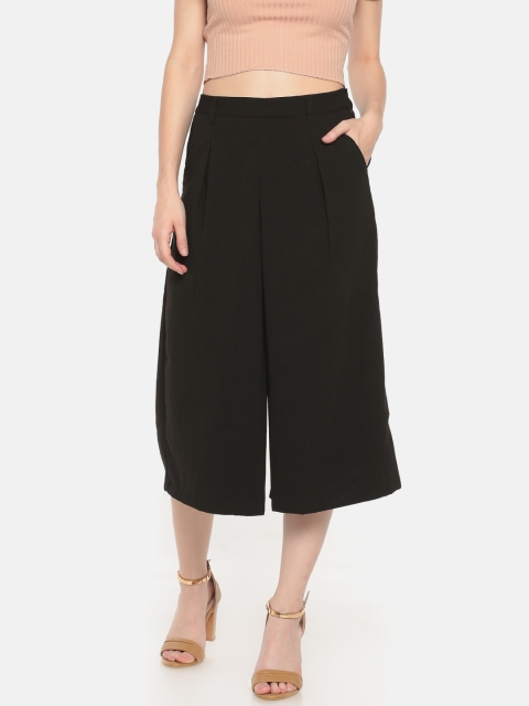 

Cherokee Women Black Solid Culottes
