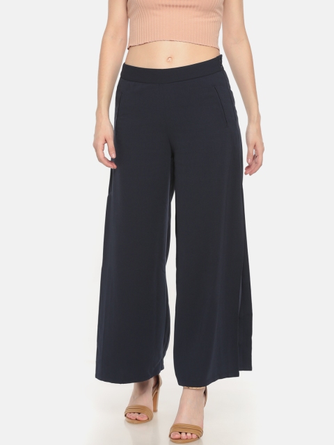 

Cherokee Women Navy Slim Fit Solid Regular Trousers, Navy blue