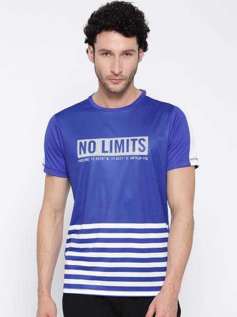 

Proline Active Men Blue & White Striped Round Neck T-shirt