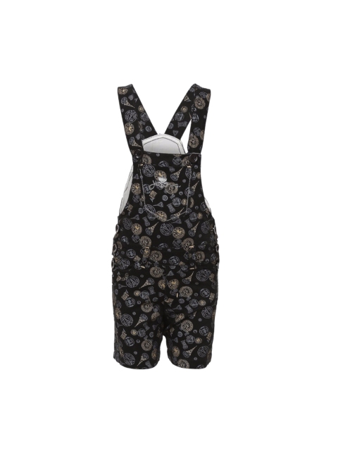 

FirstClap Kids Black Abstract Print Dungarees