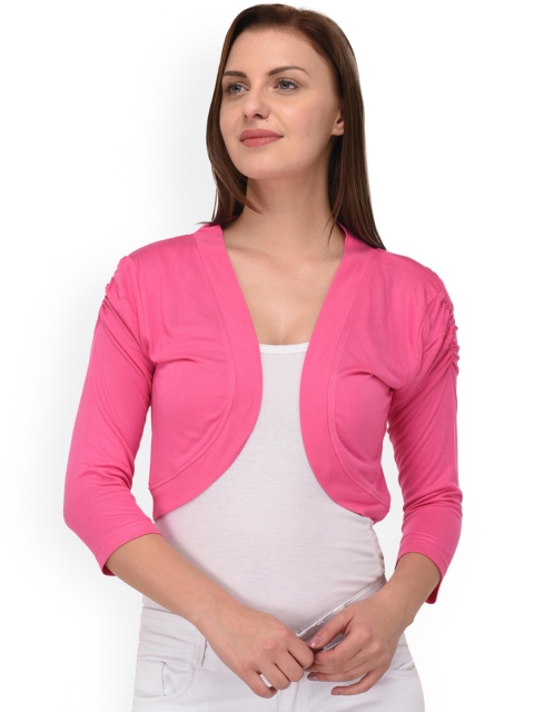 

Espresso Pink Solid Open Front Shrug