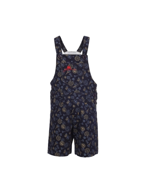 

FirstClap Kids Blue Abstract Print Dungarees