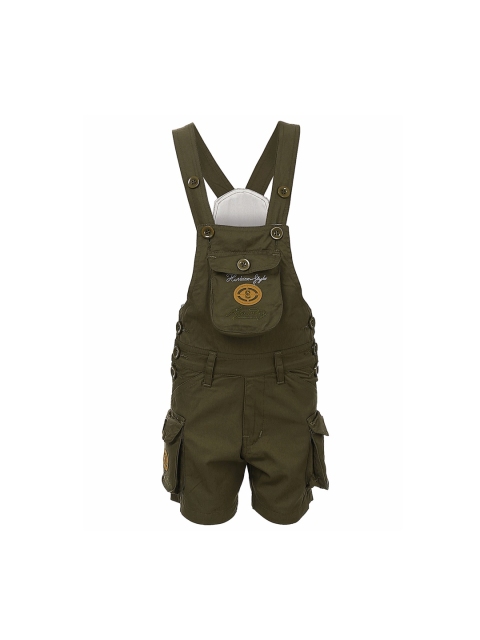 

FirstClap Kids Green Solid Dungarees