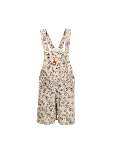 

FirstClap Kids Beige Printed Dungarees