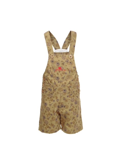 

FirstClap Kids Khaki Printed Dungarees