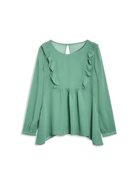 

next Women Green Solid A-Line Top