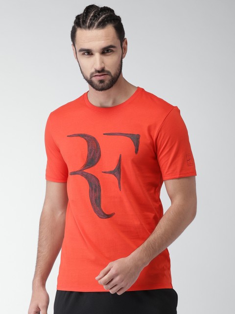 

Nike Men Orange Printed AS RF M NK Round Neck T-shirt