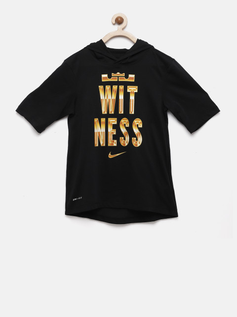 

Nike Boys Black Printed Hood T-shirt
