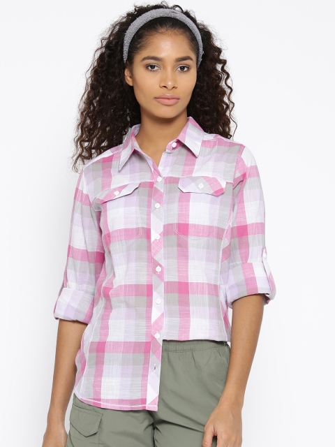 

Columbia Pink & Off-White Camp Henry Long Sleeve Checked Outdoor Shirt