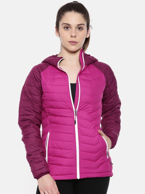 

Columbia Pink Powder Lite Colourblocked Hooded Winter Outdoor Jacket