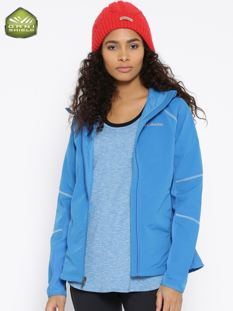 

Columbia Blue Sweet As SOFTSHELL Hooded Wind & Water Resistant Jacket