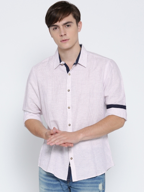 

United Colors of Benetton Men White Striped Casual Shirt
