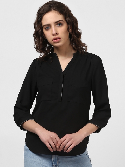 

Harpa Women Black Solid Shirt Style Top