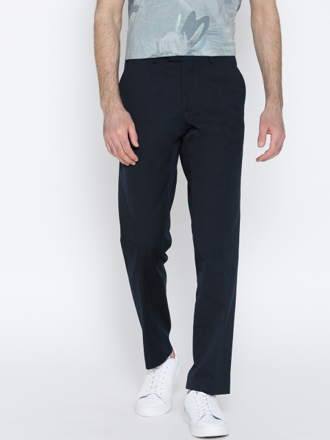 

Jack & Jones Men Navy Walt Comfort Fit Trousers, Navy blue