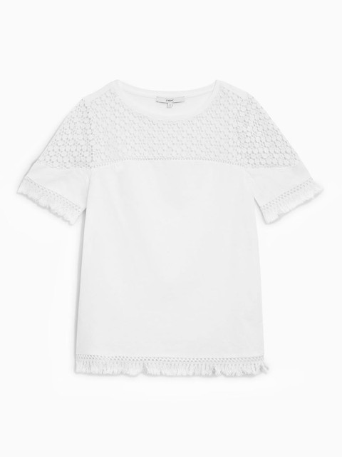 

next Women White Solid Round Neck T-shirt
