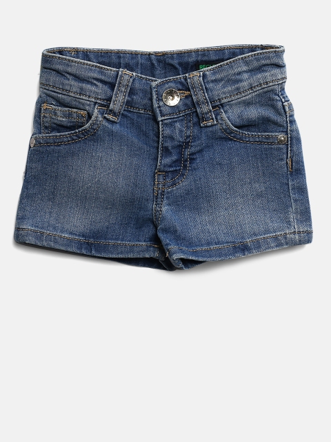 

United Colors of Benetton Boys Navy Washed Regular Fit Denim Shorts, Navy blue