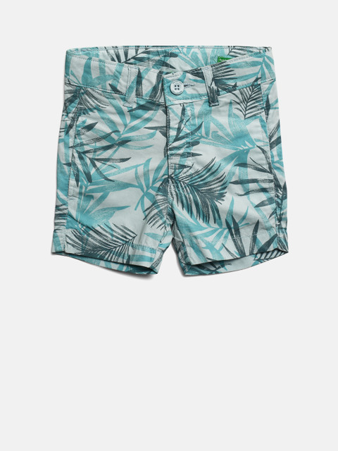 

United Colors of Benetton Boys Blue Printed Regular Fit Shorts