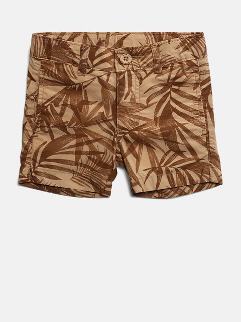 

United Colors of Benetton Boys Beige & Brown Printed Regular Fit Shorts