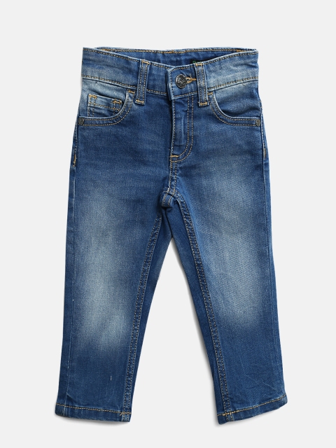 

United Colors of Benetton Boys Blue Slim Fit Mid-Rise Clean Look Stretchable Jeans