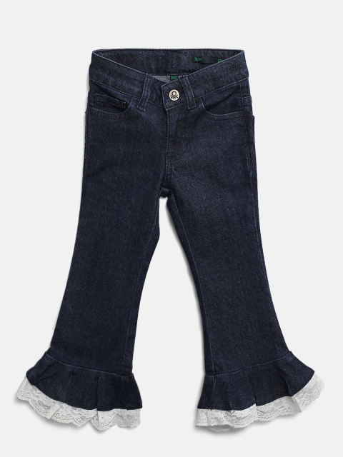 

United Colors of Benetton Girls Navy Slim Fit Clean Look Bootcut Jeans, Navy blue