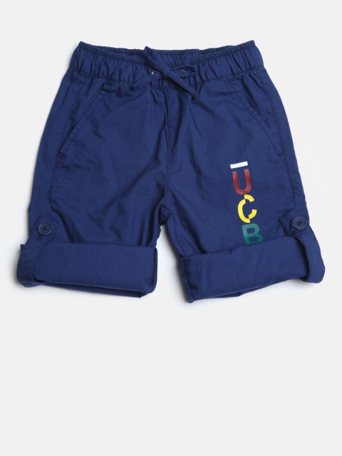 

United Colors of Benetton Boys Blue Solid Trousers cum Shorts