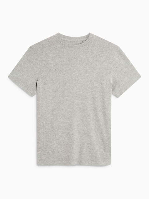 

next Men Grey Melange Solid Round Neck T-shirt