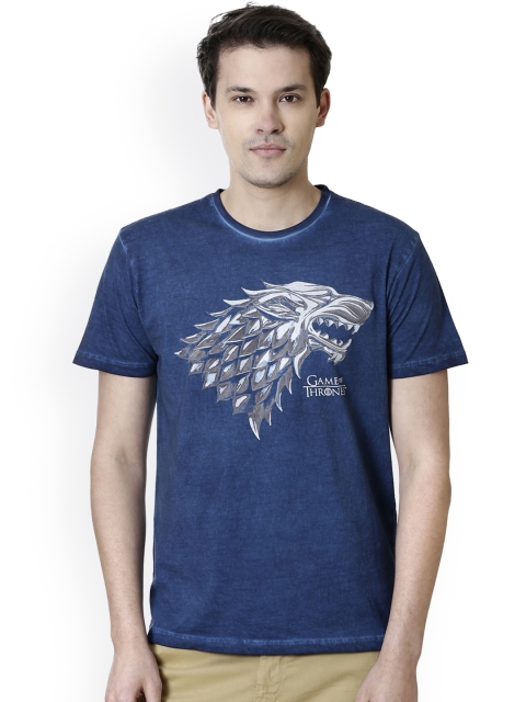 

Free Authority Men Blue Game of Thrones Printed T-shirt