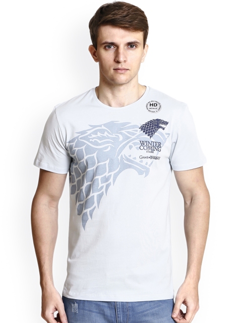 Free Authority Men White Game of Thrones Printed T-shirt