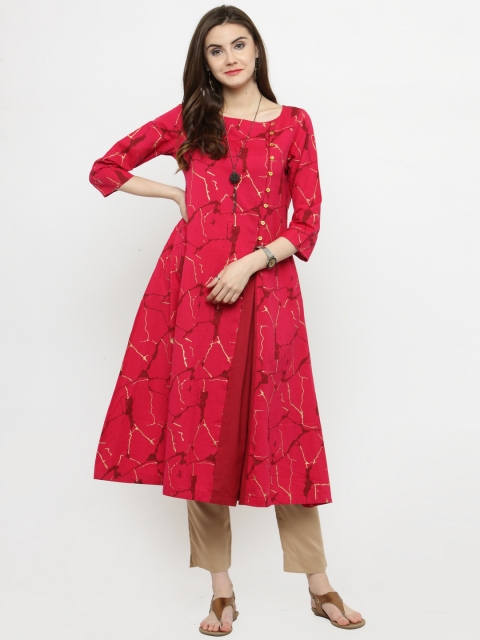 

Varanga Women Pink Printed Anarkali Kurta
