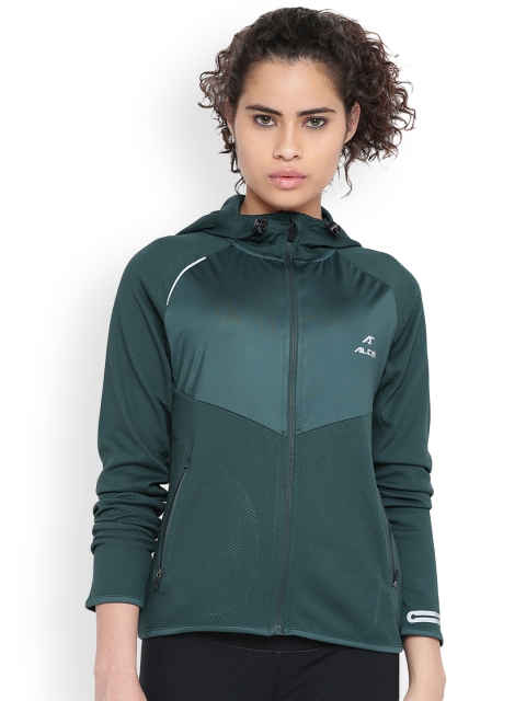

Alcis Women Green Solid Lightweight Sporty Jacket