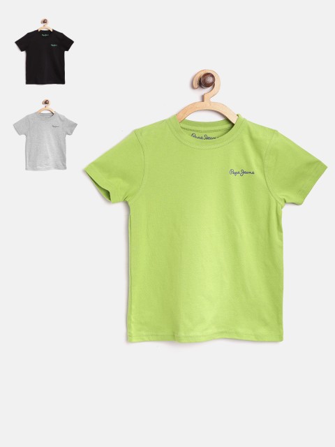 

Pepe Jeans Boys Pack of 3 Round Neck T-shirt, Green