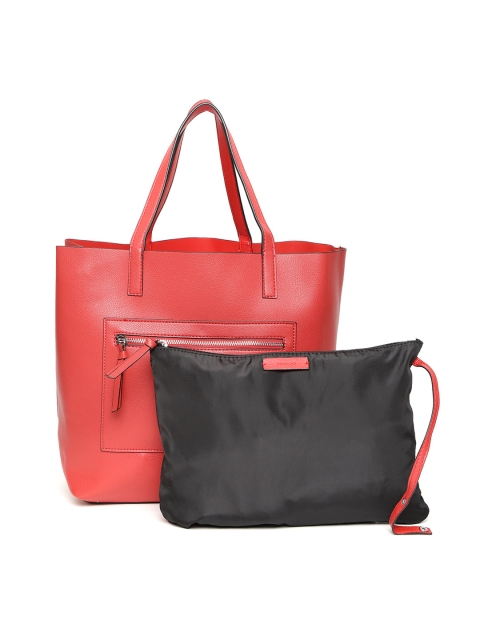 

MANGO Red Solid Shoulder Bag with Pouch