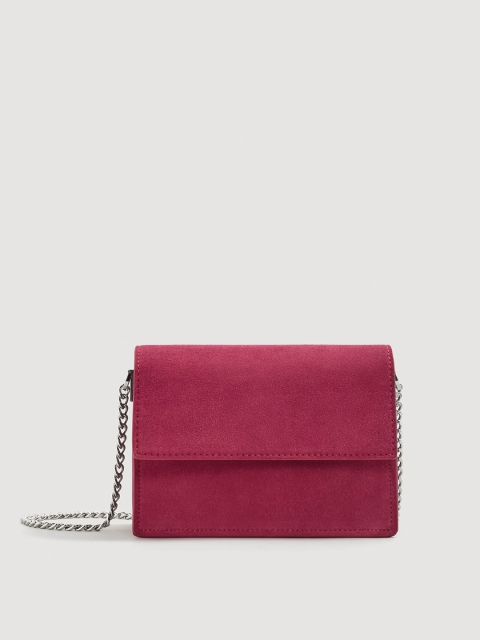 

MANGO Magenta Suede Solid Sling Bag