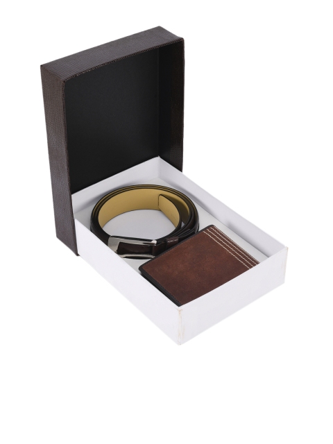 

BuckleUp Men Brown Leather Accessory Gift Set