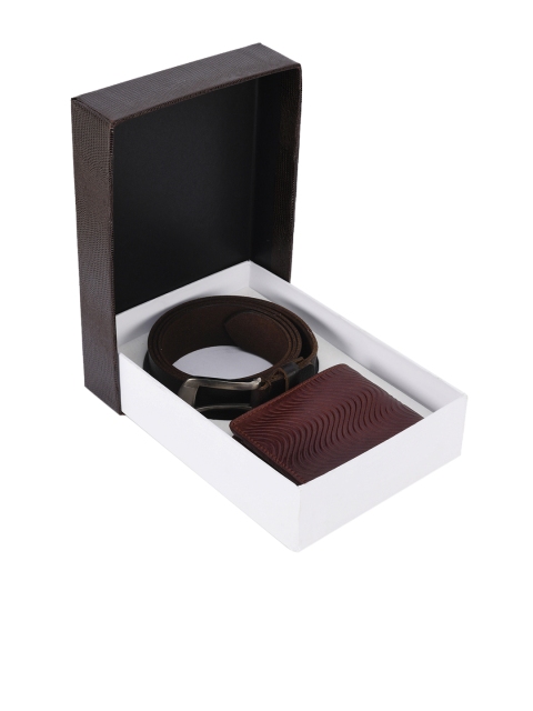 

BuckleUp Men Brown Leather Accessory Gift Set
