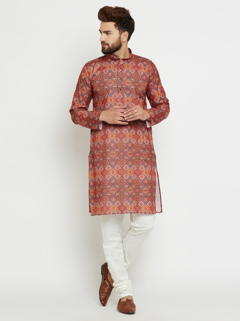 

SOJANYA Men Multicoloured Printed Straight Kurta, Multi