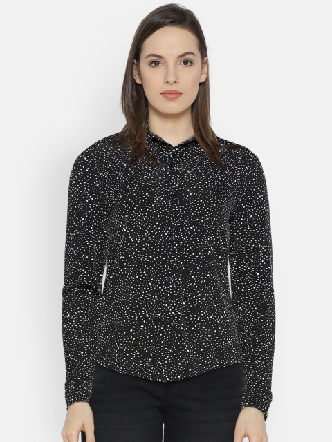 

MANGO Women Black & White Regular Fit Printed Casual Shirt