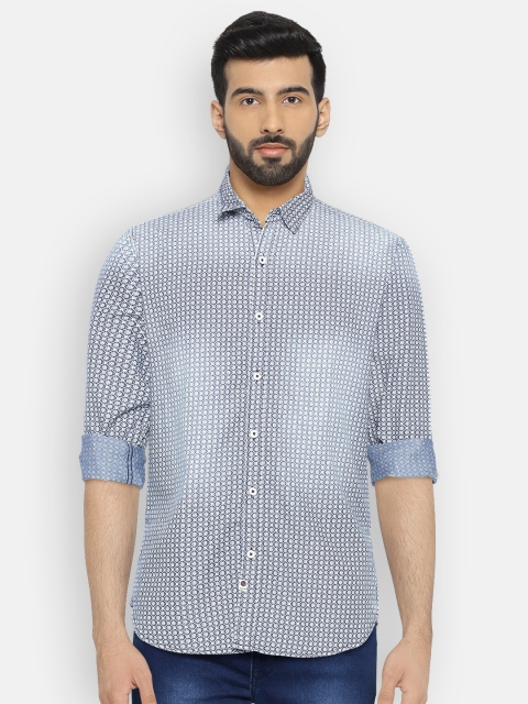 

Numero Uno Men Blue & White Slim Fit Printed Casual Shirt