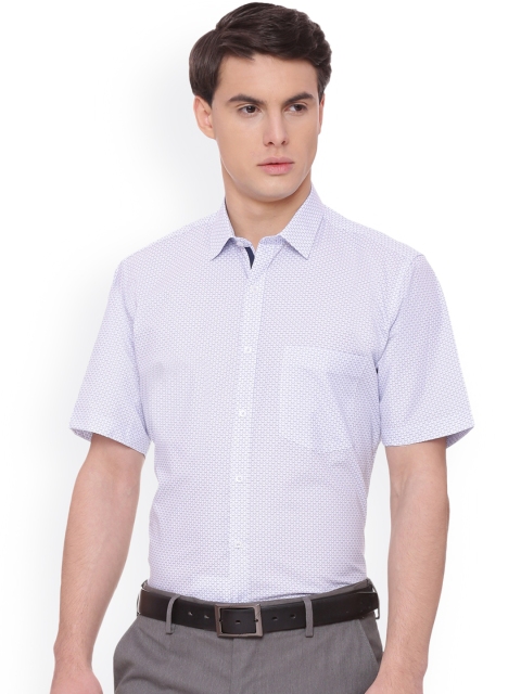 

Van Heusen Men Blue & White Regular Fit Printed Formal Shirt