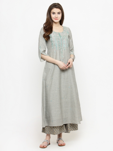 

Varanga Women Grey Solid Kurta with Palazzos