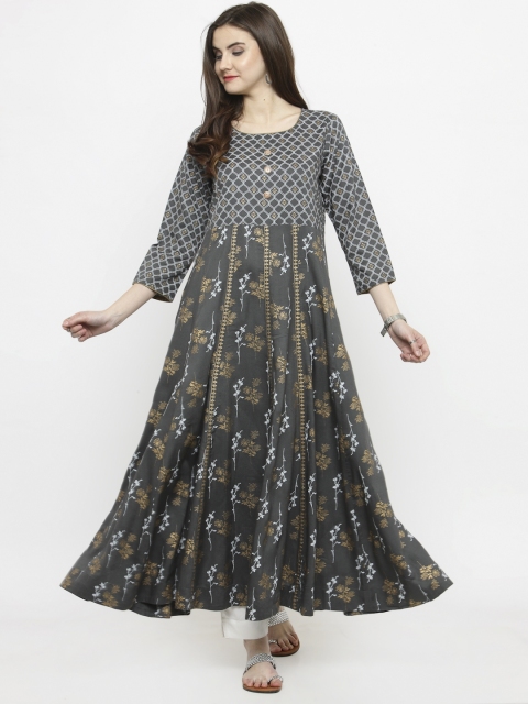 

Varanga Women Grey Printed Kurta with Trousers