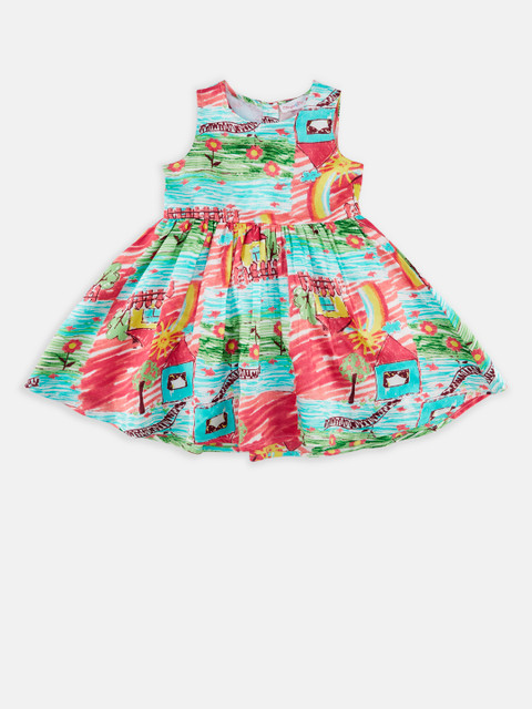

Chirpie Pie by Pantaloons Girls Green Printed A-Line Dress