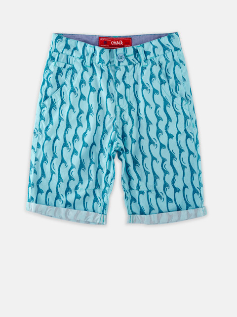 

CHALK by Pantaloons Boys Blue Printed Regular Fit Regular Shorts